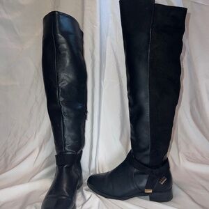 Black over the knee boot